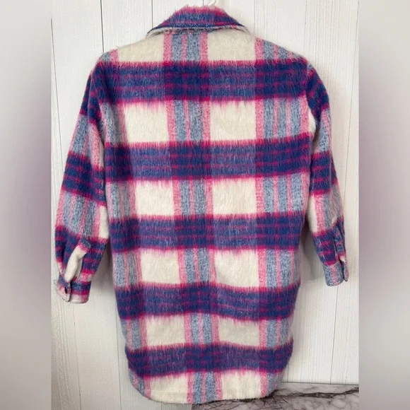 BLANKNYC Prime Time Plaid Women's Jacket - Pink and Blue - Picture 4 of 8